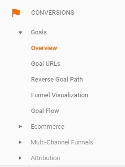 Google analytics conversion section_Goals