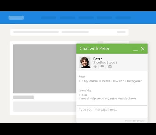 website chat interface